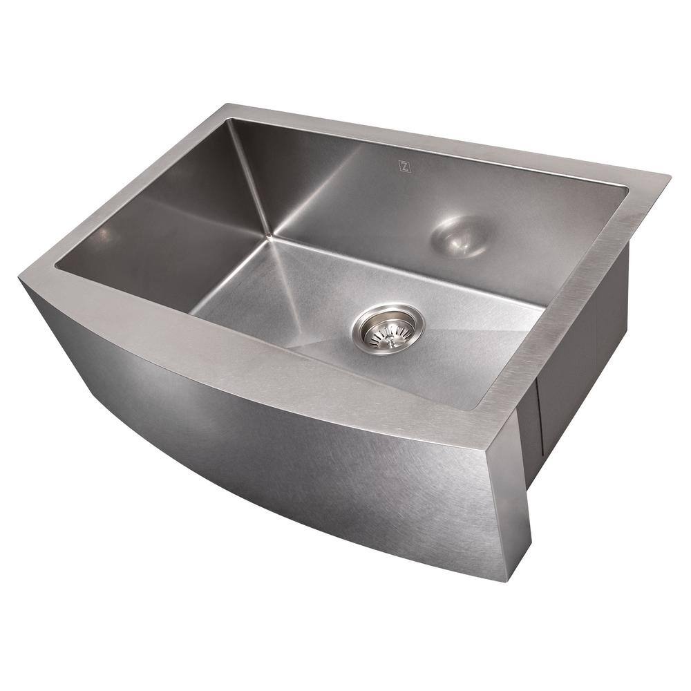 Zermatt 30" Stainless Steel Farmhouse Apron Single Bowl Sink