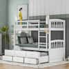 Harper & Bright Designs White Chamblee Twin Over Twin Bunk Bed With 