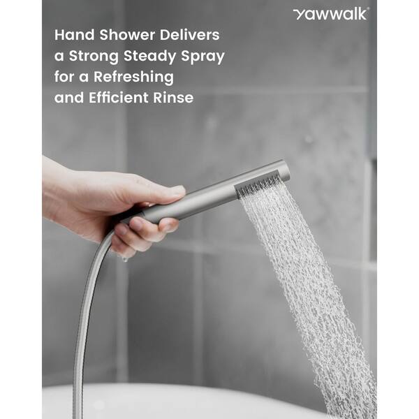 YAWWALK 2-Handles Freestanding Floor Mount Claw Foot Tub Faucets