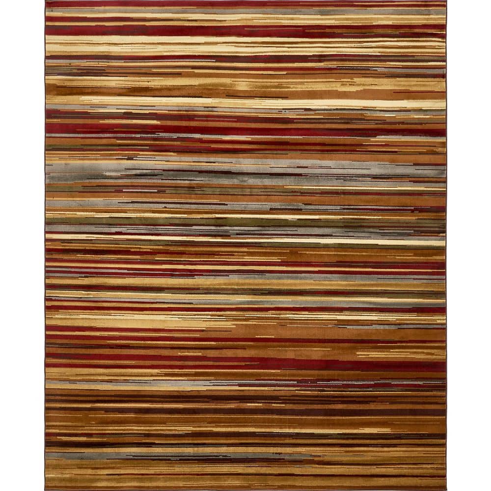 Braided Edge Handmade 8' x 10' Black Stripe Synthetic Rug