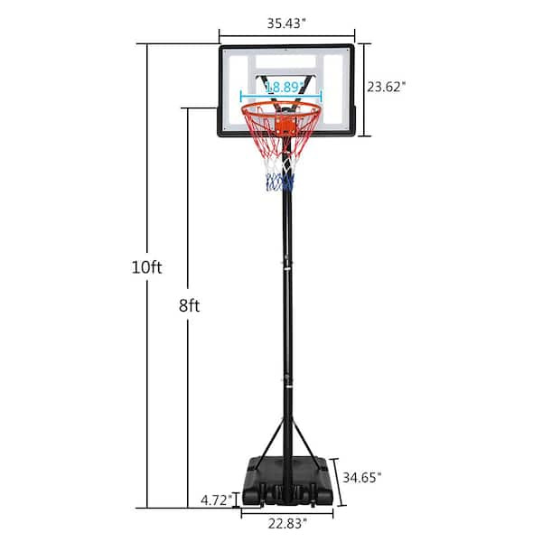 Fugtighed syg skade Winado 7 ft. to 10 ft. H Adjustable Basketball Hoop for Indoor/Outdoor Kids  Youth Playing 604339504446 - The Home Depot