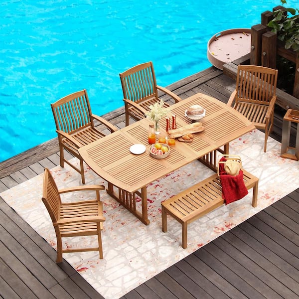 Teak wood outdoor dining set sale