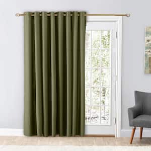 Spanish Moss Woven Grommet Room Darkening Curtain - 112 in. W x 84 in. L