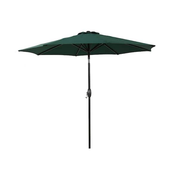 Unbranded 9 ft. Outdoor Market Patio Umbrella Flip Umbrella with Crank in Green