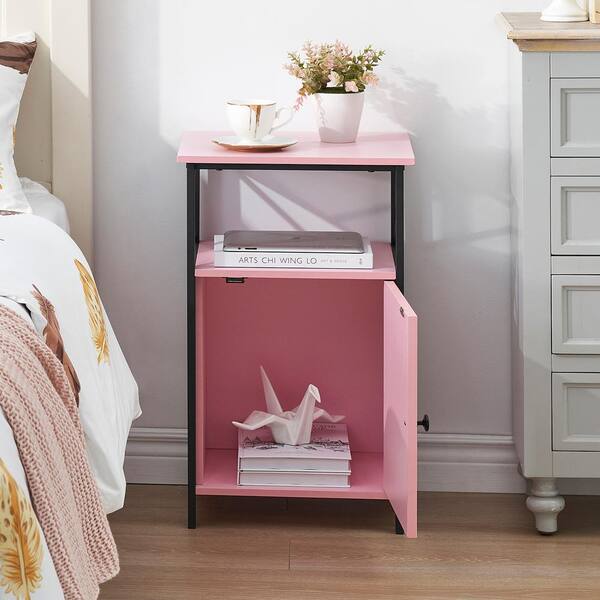 2pcs/set Pink Square Storage Shelf, Modern Pink Iron Bathroom