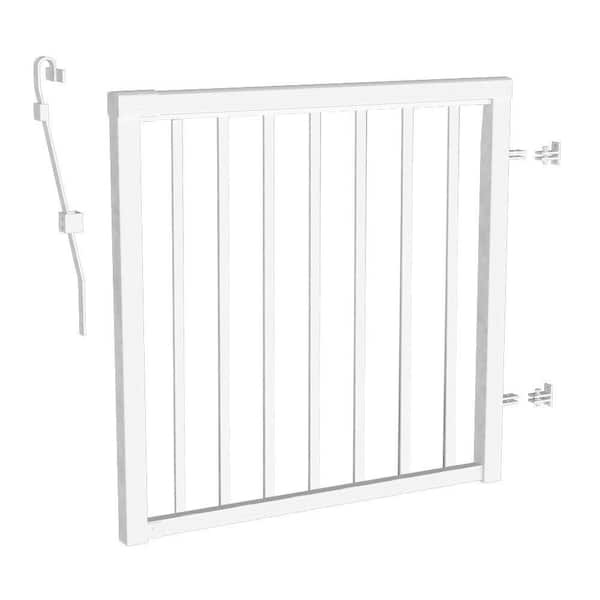 42 in. H x 40 in. W Aluminum Deck Railing Wide Picket and Spacer Kit for 42 in. High System White