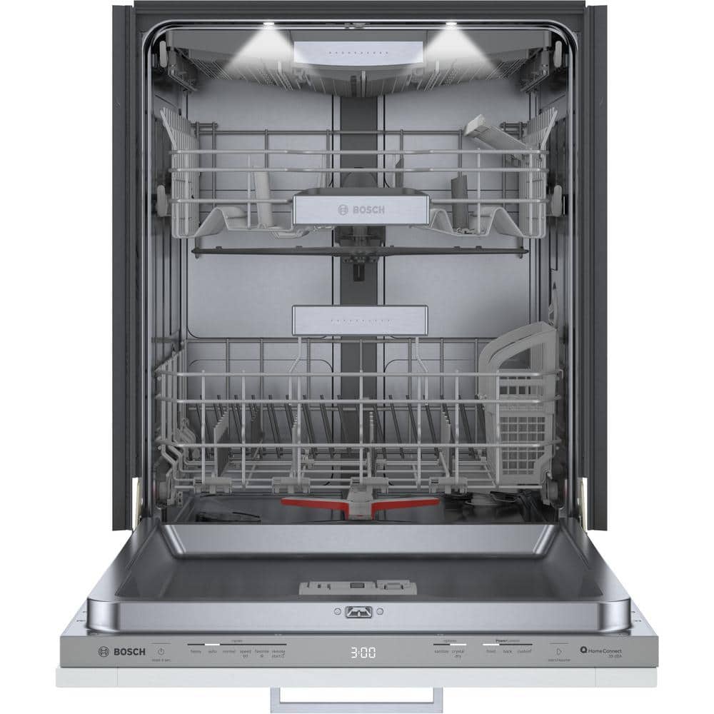 24" White Built-In Smart Dishwasher with Stainless Steel Tub