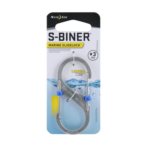 Nite Ize S-Biner Marine Slidelock #3 Locking Carabiner Durable Steel 2-Pack 