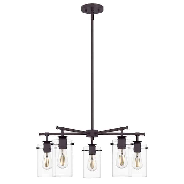 DSI LIGHTING 5-Light Espresso Chandelier with Glass Shades