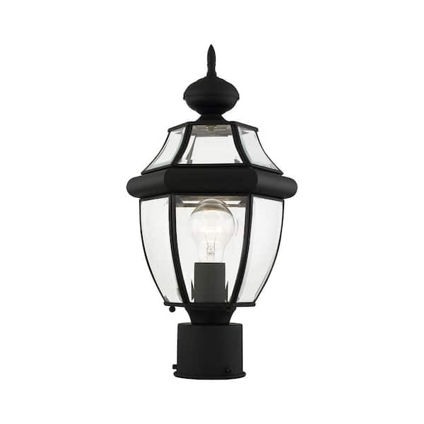 AVIANCE LIGHTING Aston 16.5 in. 1-Light Black Cast Brass Hardwired Outdoor Rust Resistant Post Light with No Bulbs Included