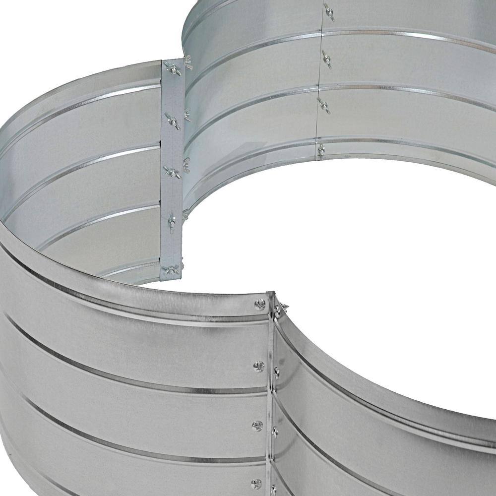 Silver Galvanized Steel 4-Leaf Clover Raised Garden Bed