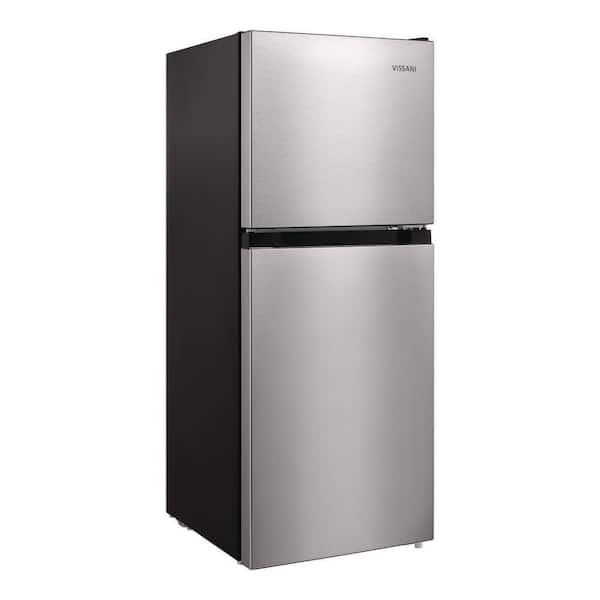 4.5 cu. ft. Mini Refrigerator in Stainless Look with Glass Shelves, Top Freezer, and Energy Efficiency