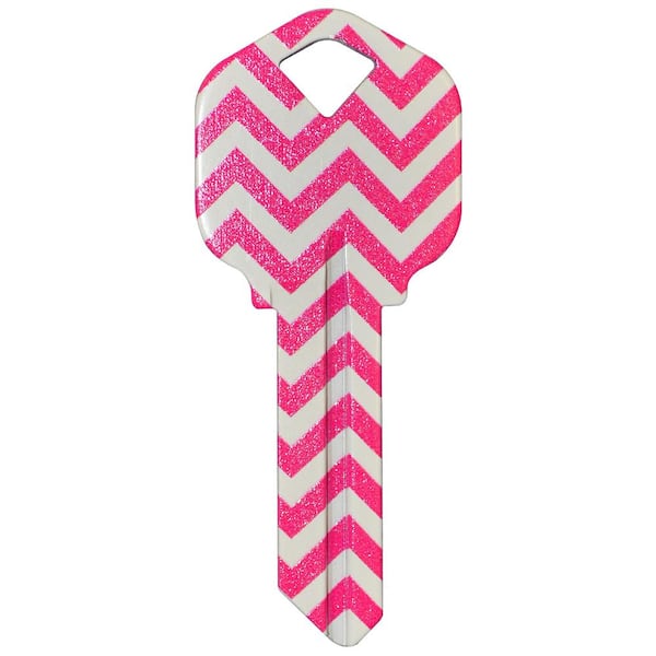 Kwikset Brass House and Entry Key Blank Chevron Design