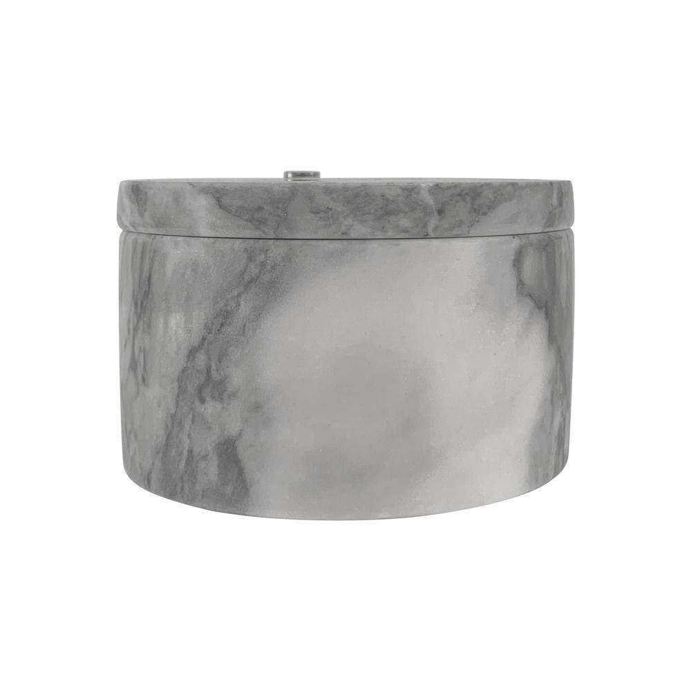 Elegant White Marble Double Salt Cellar, 4 x 4 x 2.5 inches