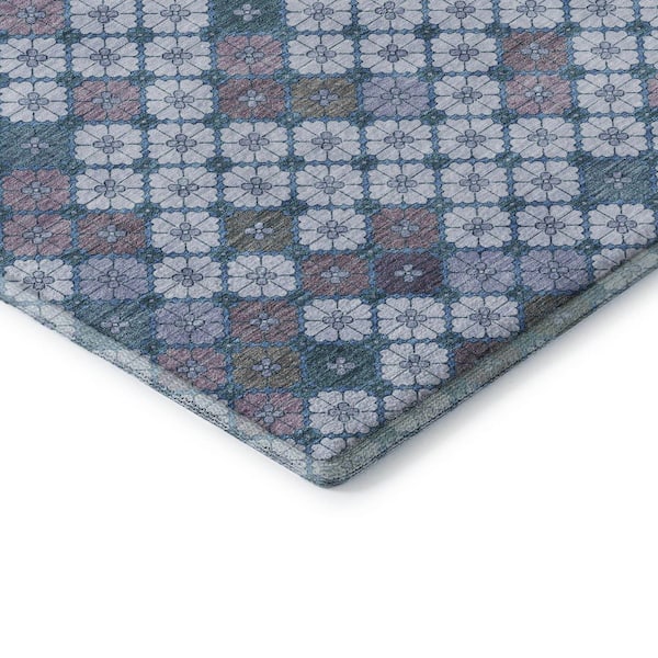 Mayfield Premium Machine Washable Abstract AMF1837 Sky 10 ft. x 14 ft. Area Rug