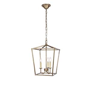 Timeless Home Mason 12.5 in. W x 18.25 in. H 3-Light Vintage Silver Pendant