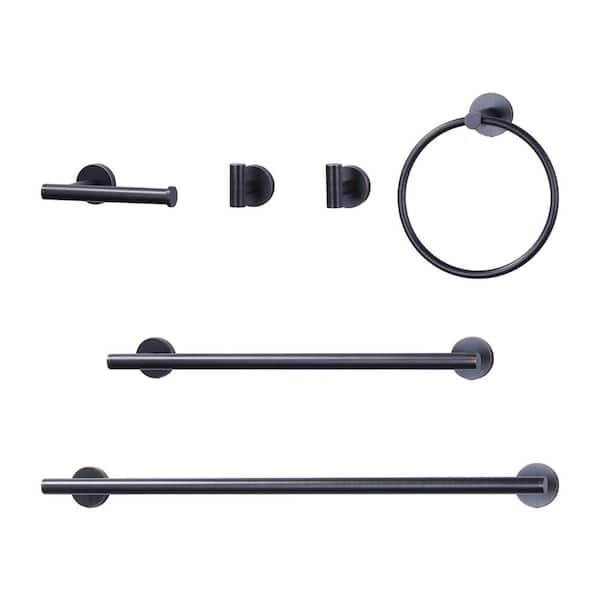 ALEASHA 6-Piece Bath Hardware Set with Mounting Hardware in Oil Rubbed Bronze