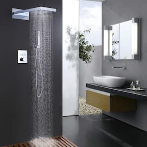 2-Spray Patterns with 1.5 GPM 10 in. Tub Wall Mount Dual Shower Heads in Spot Resist Chrome