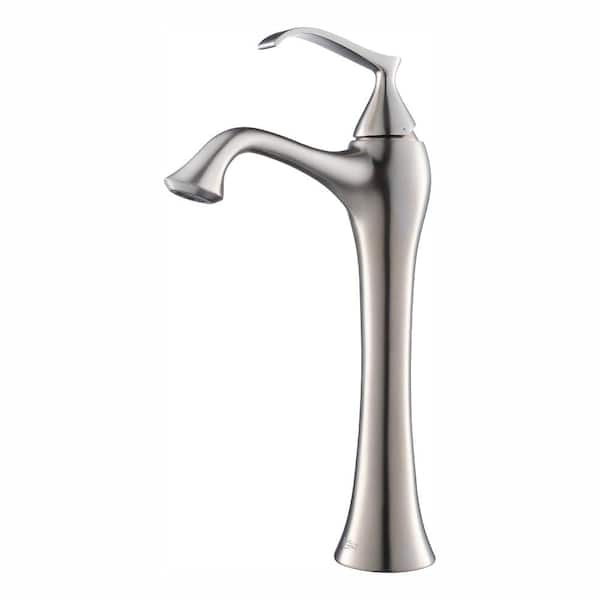 KRAUS Ventus Single Hole Single-Handle High-Arc Vessel Bathroom Faucet in Brushed Nickel