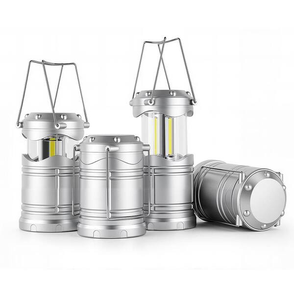 Silver Battery Powered Portable Collapsible Hanging Night Light