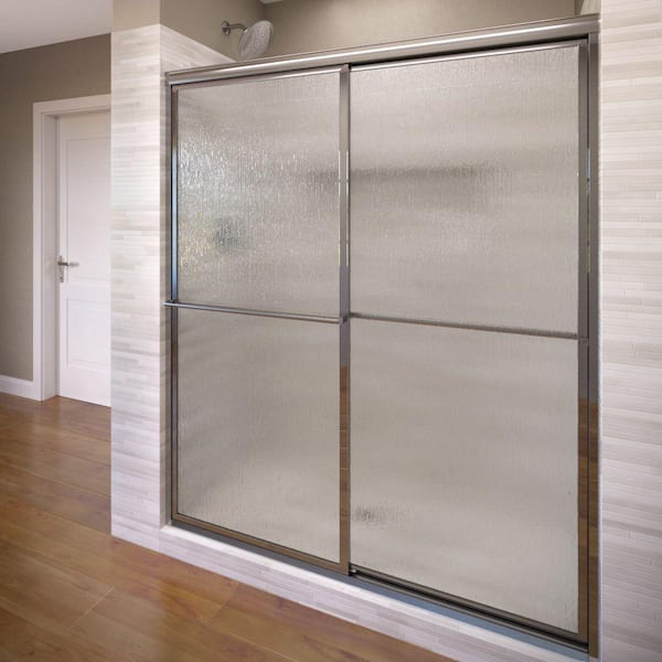 Basco Deluxe 54 in. x 71-1/2 in. Framed Sliding Shower Door in Chrome