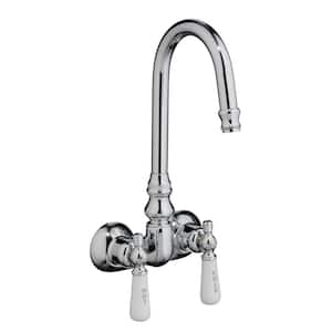2-Handle Claw Foot Tub Faucet without Hand Shower with Old Style Spigot in Polished Chrome