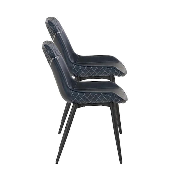 Owen Blue Faux Leather Dining Side Chair (Set of 2)