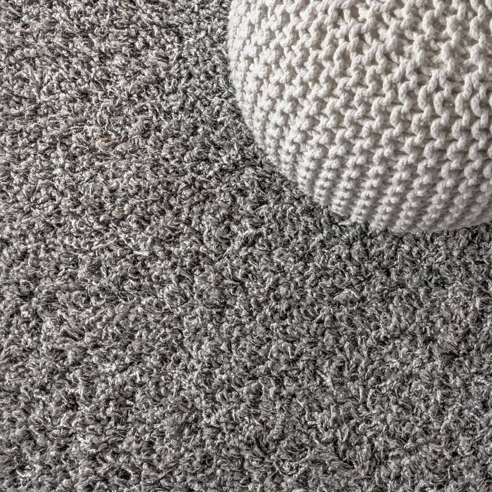 Charcoal Luxe Shag 2x8 Reversible Runner Rug with Easy Care