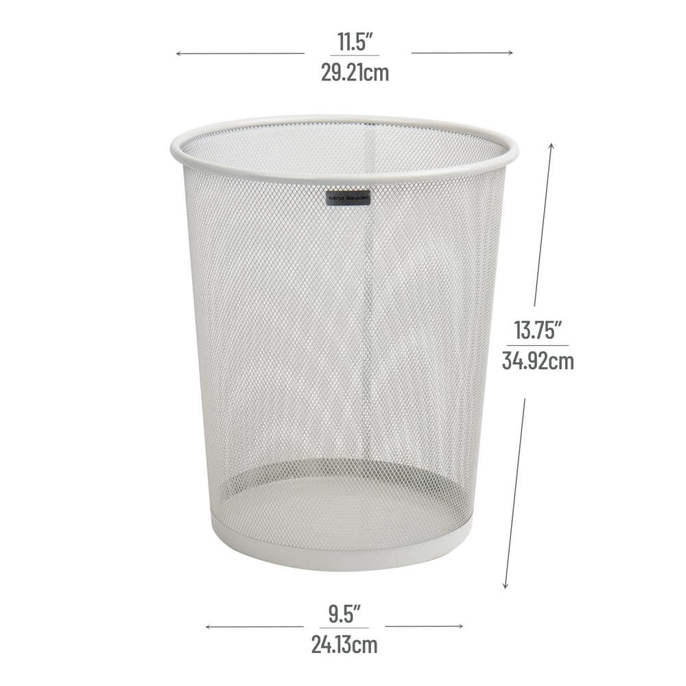 White Stainless Steel Mesh Office Trash Can