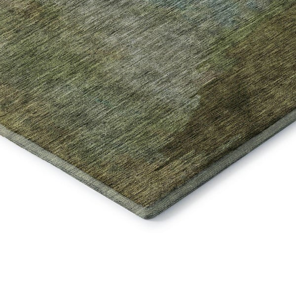 Mayfield Premium Machine Washable Abstract AMF1100 Green 8 ft. x 10 ft. Area Rug