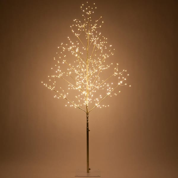 Wintergreen Lighting 5 ft. Artificial Gold Lighted Tree with 570 Warm White LED Fairy Lights