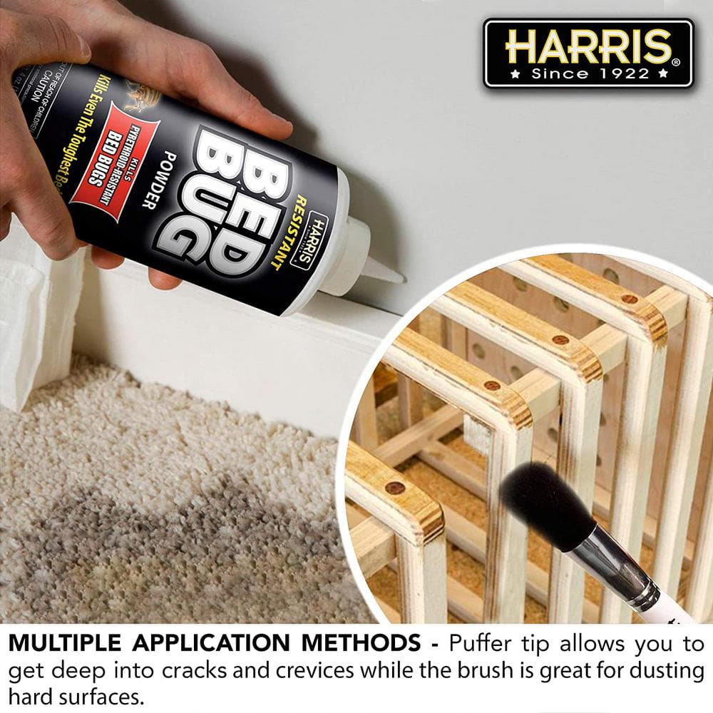 Harris Resistant Bed Bug Powder with Applicator Brush, 4 Oz