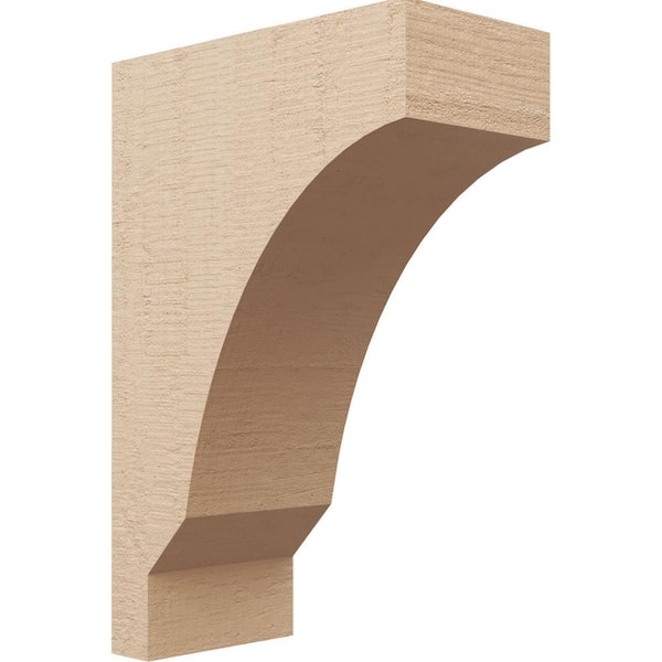 Ekena Millwork Classic Series 2 7 in. x 14 in. x 21 in. Moab Rough Cedar Woodgrain Timberthane Polyurethane Corbel in Primed Tan
