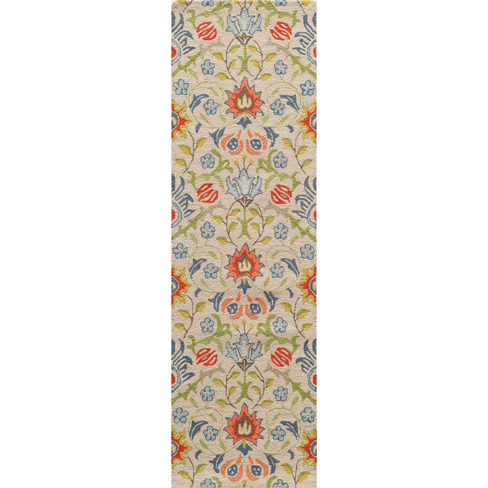 Multicolor Wool Floral Hand-Tufted 2'3" x 8' Runner Rug
