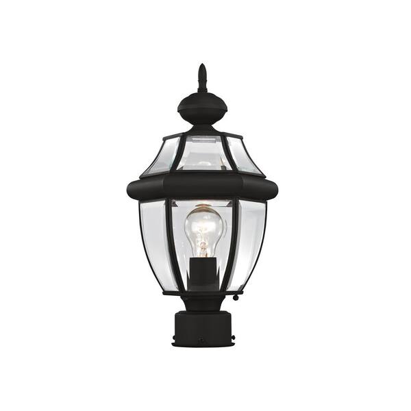 Livex Lighting Monterey 1 Light Black Outdoor Post Top Lantern 2153 04 The Home Depot Livex Lighting Monterey 1 Light Black, Nobela Black Outdoor Post Light