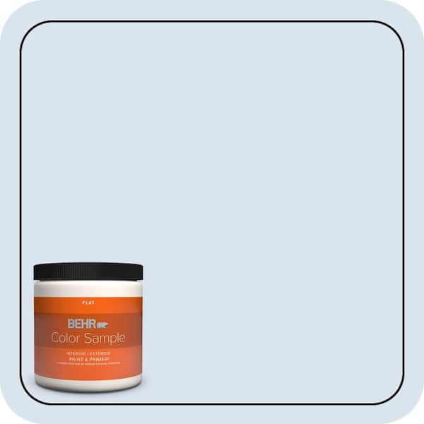 BEHR PREMIUM PLUS 8 oz. #590C-2 Ocean Air Flat Interior/Exterior Paint & Primer Color Sample