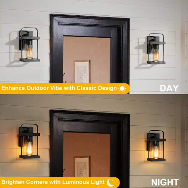 LNC Craftsman Modern Farmhouse Rust Bronze 1-Light Outdoor Wall Lantern  Sconce with Seeded Glass Shade Patio Wall Light 3YZQQMHD1151RX7 - The Home  Depot