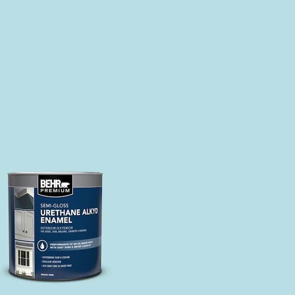 1 qt. #M470-2 Basin Blue Semi-Gloss Enamel Urethane Alkyd Interior/Exterior Paint