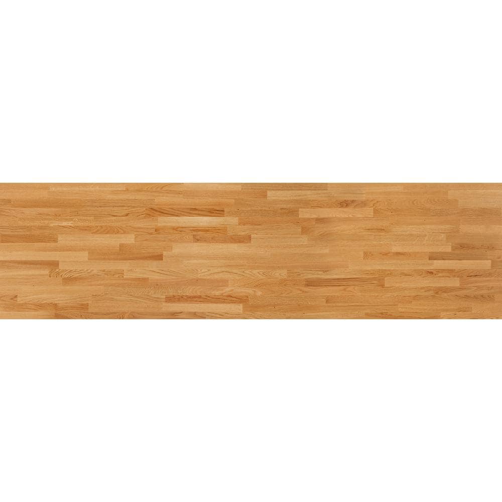 Hampton Bay 8 ft. L x 25 in. D Finished Engineered Oak Butcher Block Countertop, Yellow