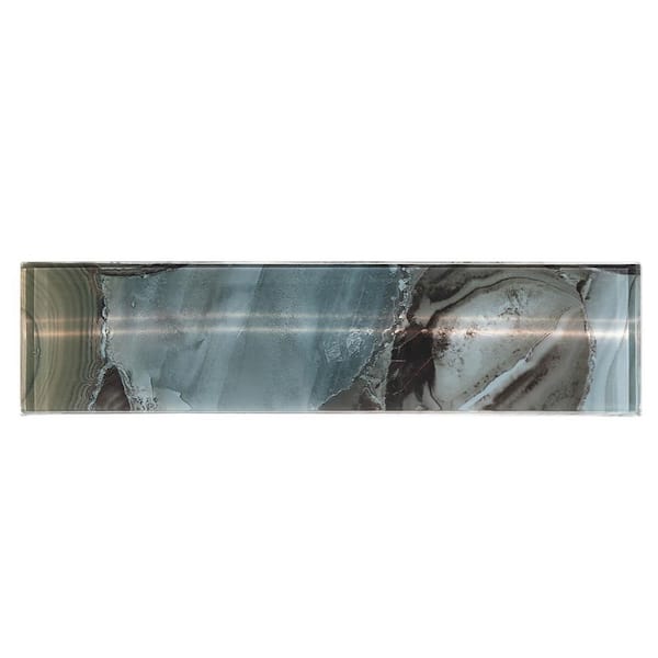 ANDOVA Myst Ursula brown 3-in. x 12-in. Subway Agate Inspired Polished Glass Wall Tile (3.75 sq. ft./box)