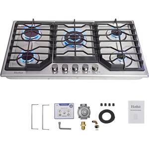 Elexnux 28.5 in. 2 Burners Portable Gas Cooktop in Stainless Steel