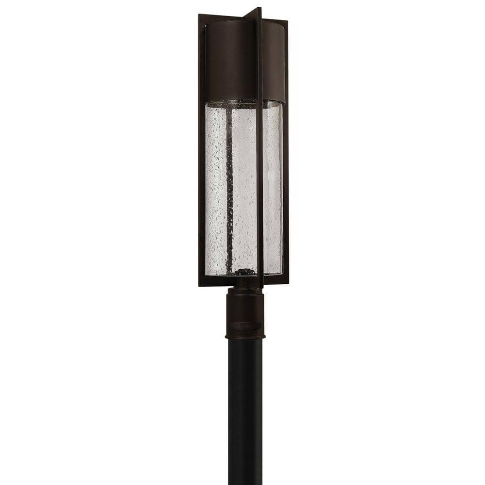 Buckeye Bronze Aluminum Outdoor Post Light with Clear Seedy Glass