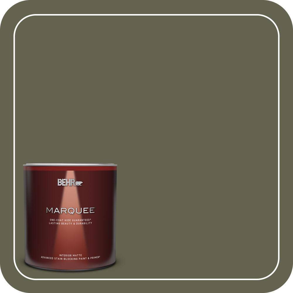 BEHR MARQUEE 1 Qt. #N350-7A Mountain Olive One-Coat Hide Matte