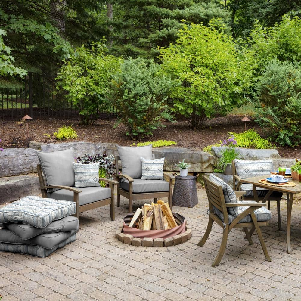 Paloma Woven Gray Deep Seat Outdoor Cushion Set