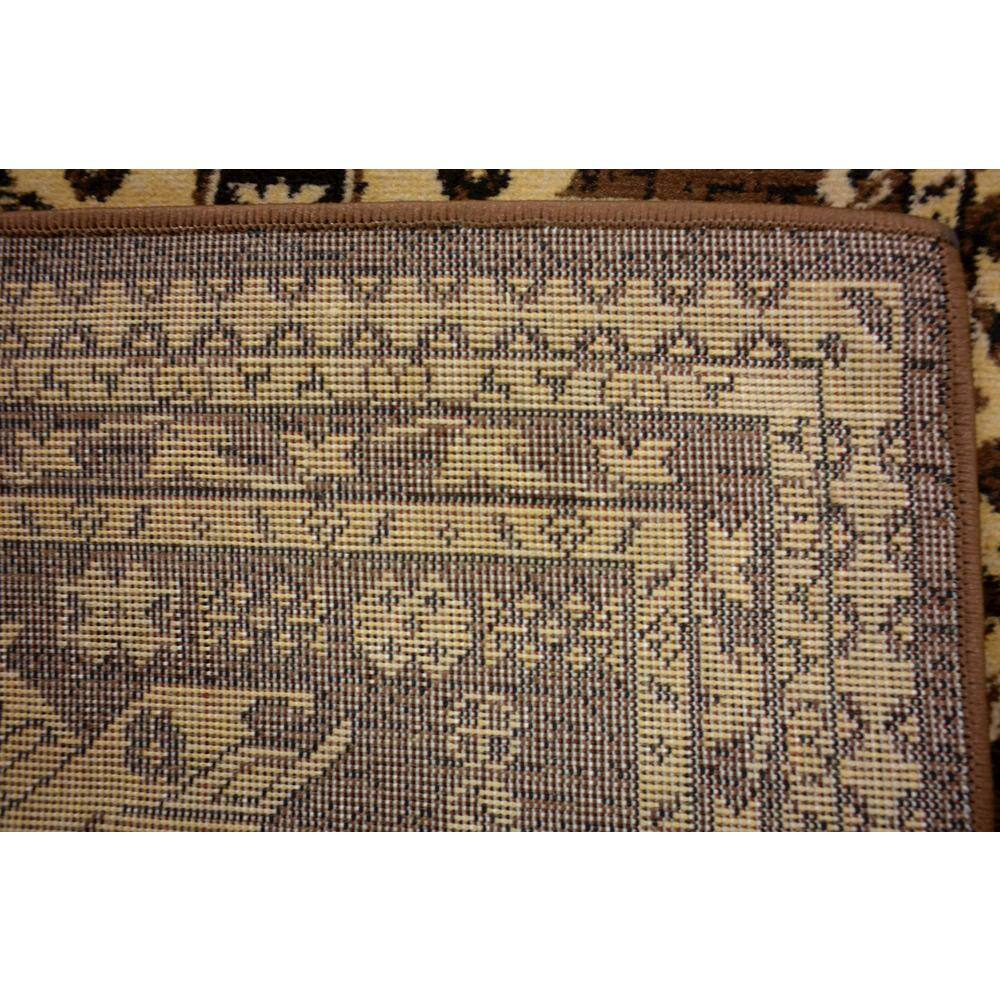Taftan Brown and Cream Synthetic Runner Rug