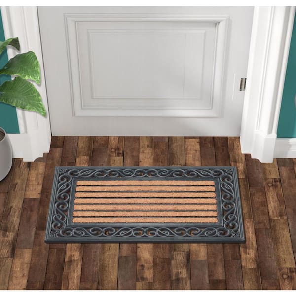 A1HC First Impression Molded Large Double Striped 30 in. x 48 in. Coir Door  Mat A1HOME200084 - The Home Depot