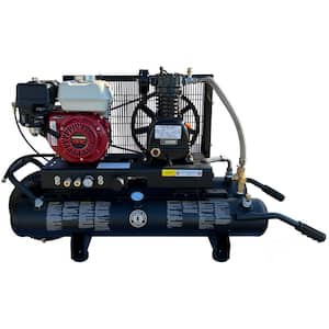 Industrial Gold 10 Gal. 5.5 HP Honda Portable Low RPM 125 PSI Electric Air Compressor with Quiet Operation