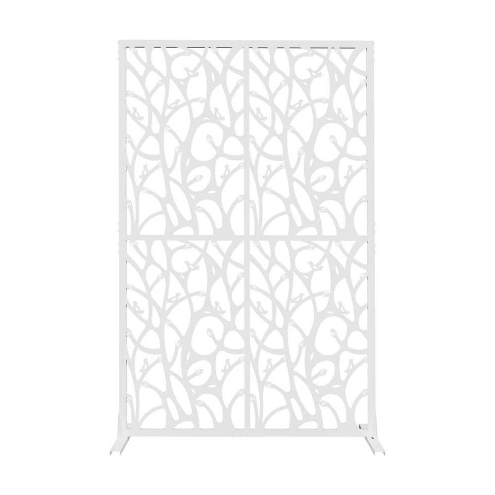 White Metal Privacy Fence Screen, Decorative Privacy Screens Privacy Screen