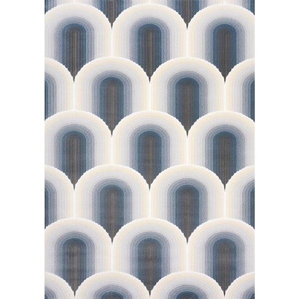 Blue 5 x 8 ft. Woven Geometric Rectangle Indoor Area Rug