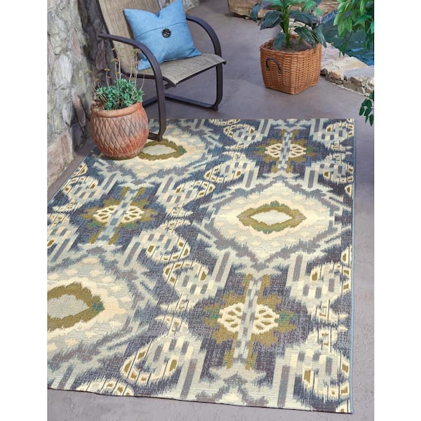 Outdoor Union Blue 4' 0 x 6' 0 Area Rug